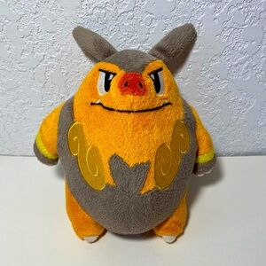 2011 Jakks Pacific Pokemon PIGNITE 7" Plush Nintendo Pokemon Pokédex Grey Orange